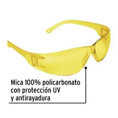 Lente de Seguridad SPY Ámbar · Protección visual EPP Potosina